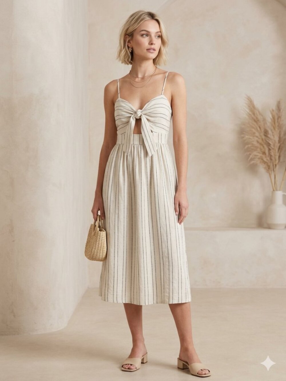 Zara Cotton & Linen Summer Dress – Size S